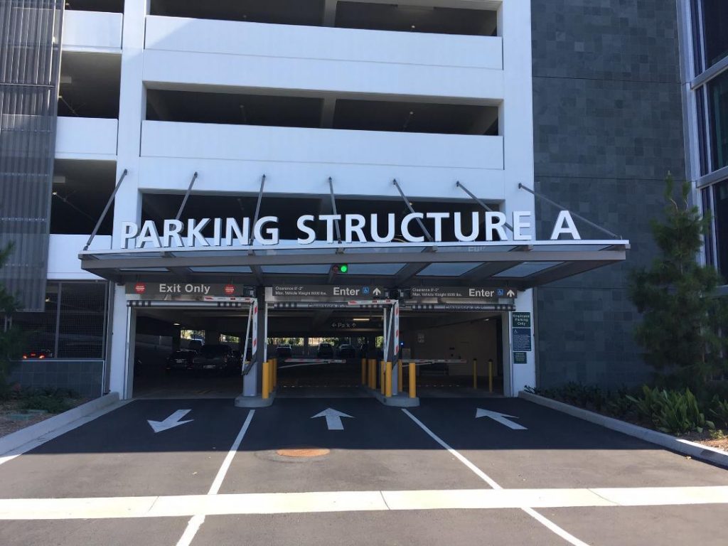The parking structure/stage for “Stay Awake”.