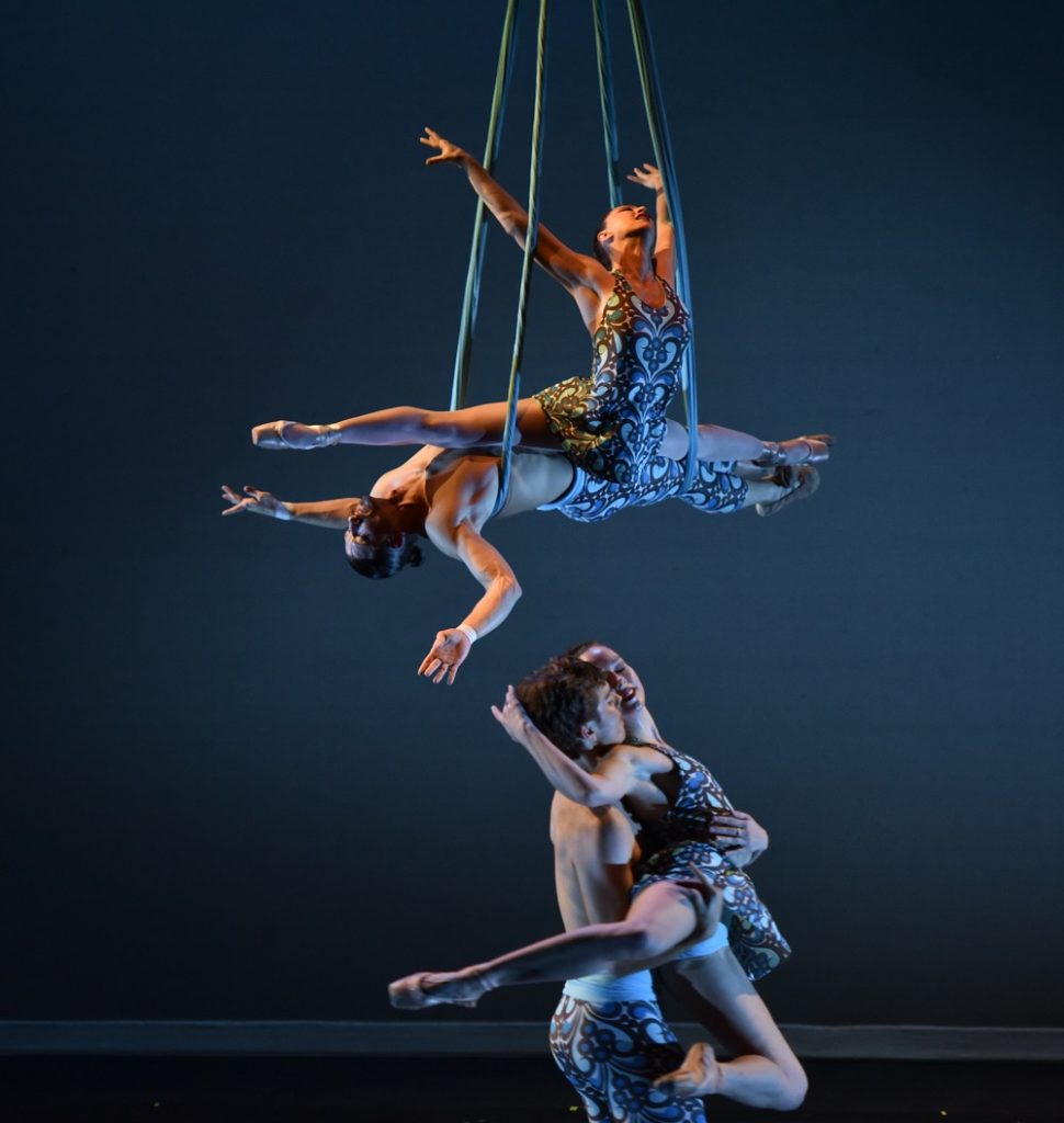 Luminario Ballet in Judith FLEX Helle's "Listen To My Heart" - Aerial dancers: Shannon Beach Loureiro and Windu Sayles - Ballet Dancers: Sadie Black and Adrian Hoffman - Photo by Emerson Chen
