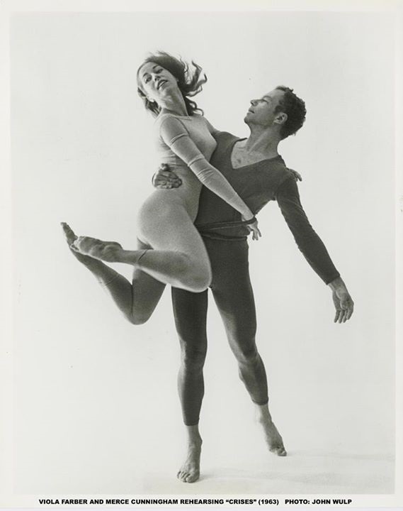 Viola Farber and Merce Cunningham rehearsing "Crises" (1963) - Photo by John Wulp