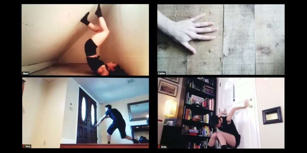 Screen captures from online performance of Kybele Dance Theater's "Isolated Connections" - Choreography by Seda Aybay - Photo collage by Martin Holman