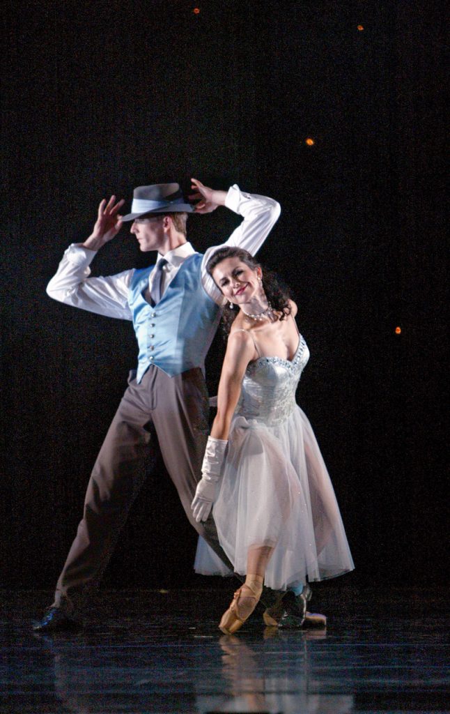 Celia Fushille with James Strong in Michael Smuin’s ‘Fly Me to the Moon’- Photo by Tom Hauck