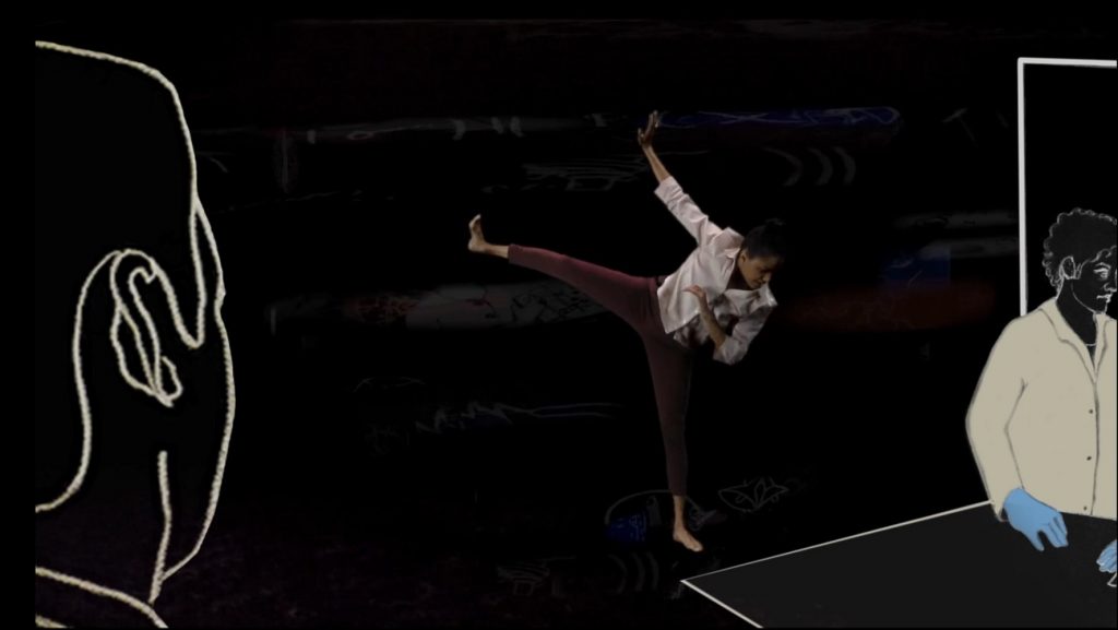 Donna Sternberg & Dancers - Ani Darcey in "The Vortex" - Artwork by Meredith Tromble - Screenshot by LADC