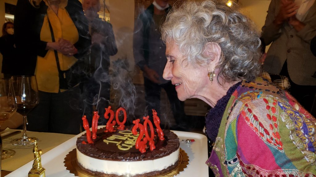 Roberta Escamilla Garrison with Birthday cake - Photo by Sarah Swenson