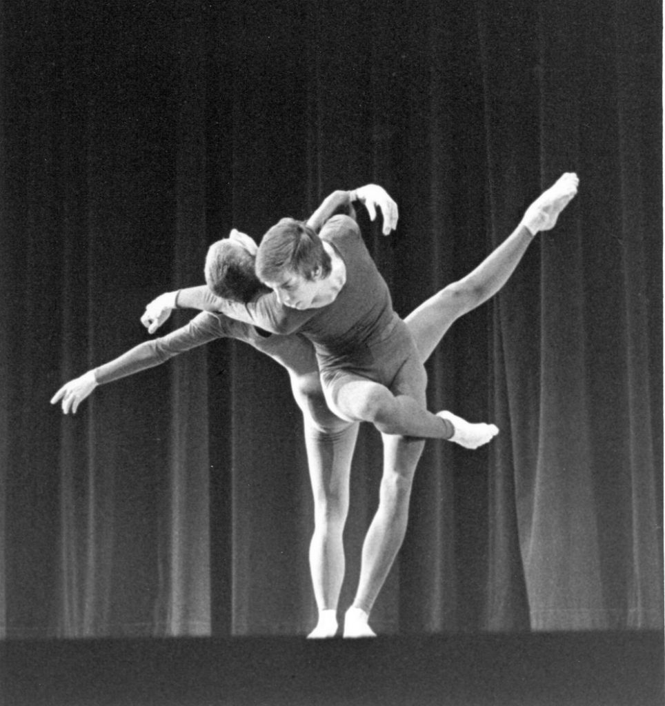 Viola Farber and Jeff Slayton in "Tendency" (1971) choreography by Viola Farber - Photo by Theresa King