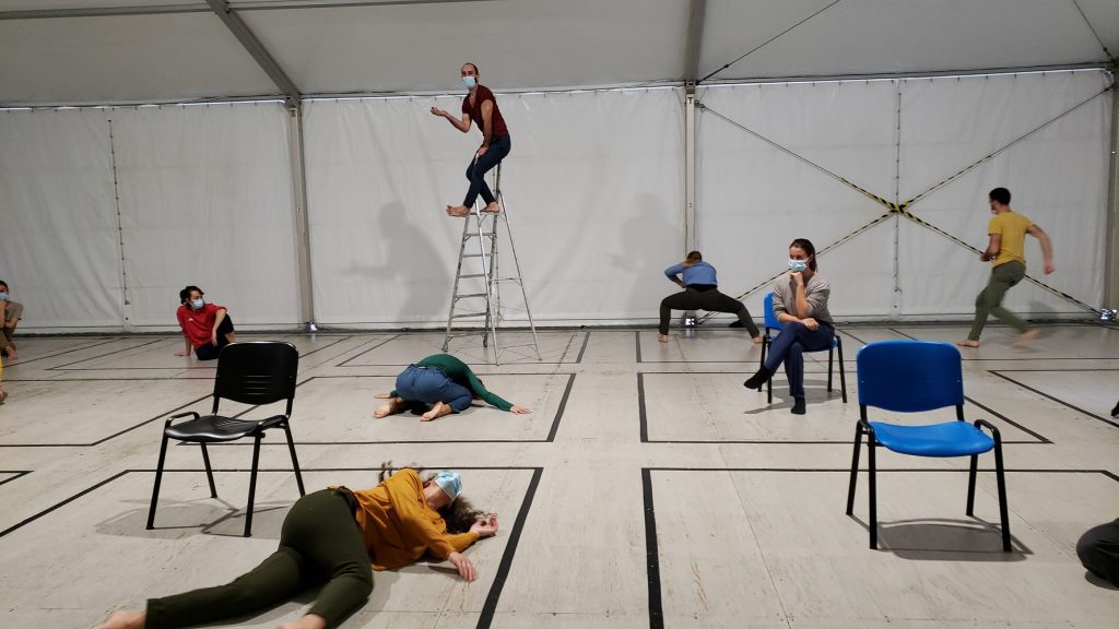 Theatre Piece for Chairs and Ladders - Choreography by Elaine Summers - Photo by Sarah Swenson