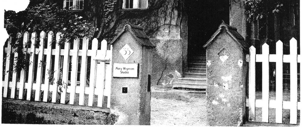Mary Wigman Studio Warnemünder Straße 35 Berlin, Germany 1955 Note the bullet holes from WWII in the gate and building Photo by Charles Woodbury