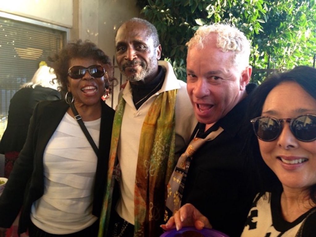 Ruby Millsap with Marvin Tunney (former McKayle and Ailey dancer), Lloyd Hardy (past stage manager for Inner City Repertory Dance Company), and Adele (dancer) at Michele Simmons' Memorial Celebration - Photo by Wanda-Lee Evans