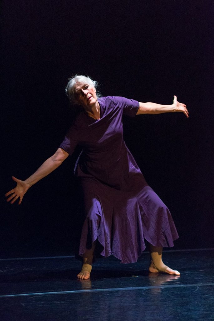 ROOTS AND ROOTS AND BRANCHES - Nancy Evans Dance Theatre - Nancy E. Doede in her solo "Buried Child" - Photo by AyameFoto