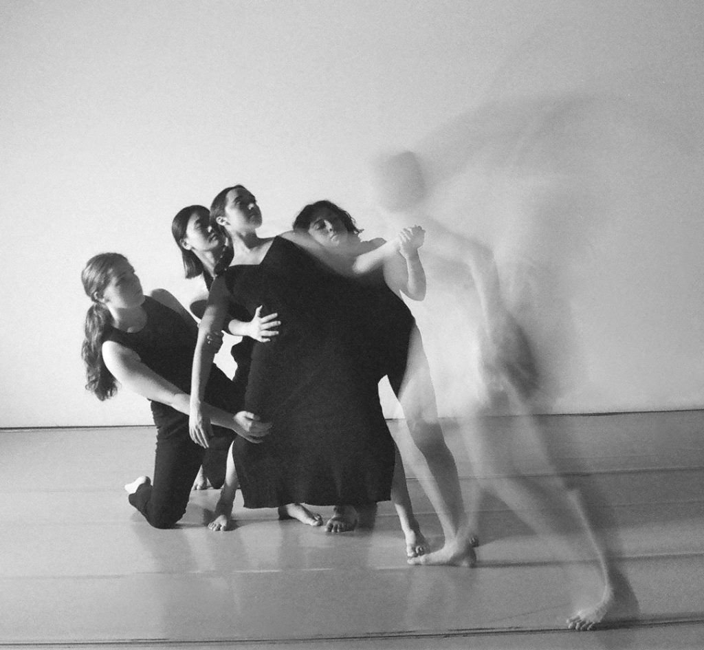 Imprints in rehearsal for "Let Us Bleed, Then Heal" choreography by Hannah Millar - Photo by Terra Friedman