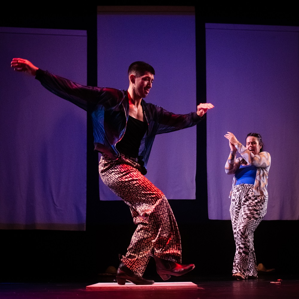 Primera Generación Dance Collective in "Nepantla" Unknown man (Center), Patricia "Patti" Huerta- Photo by Bobby Gordon @bobgsnapshots