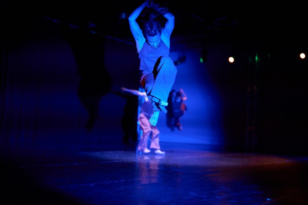 Psychopomp Dance Theater - Andrew Corpuz in foreground - Photo by George Simian