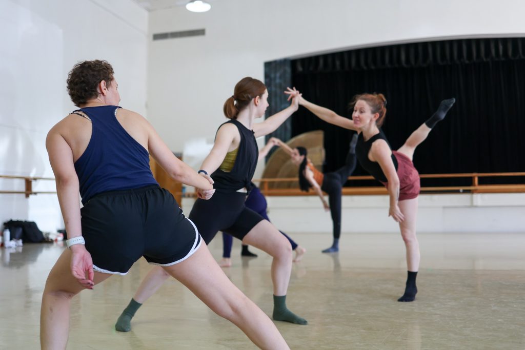 Backhausdance in rehearsal for "One Continuous Line" choreography by Jennifer Backhaus - Photo by Adrien Padilla