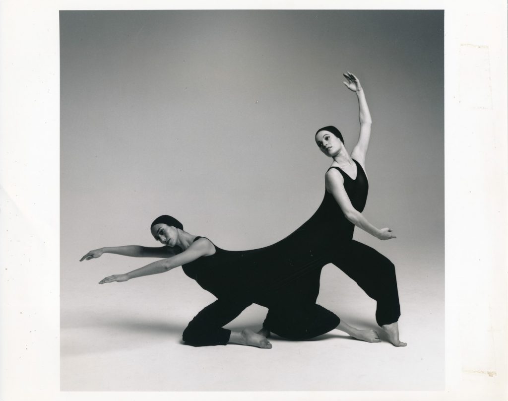 (L-R) Iris Pell and Nora Reynolds Daniel in Bella Lewitzky's "Inscape" - Costume design by Rudi Gernreich - Photo courtesy of DCW