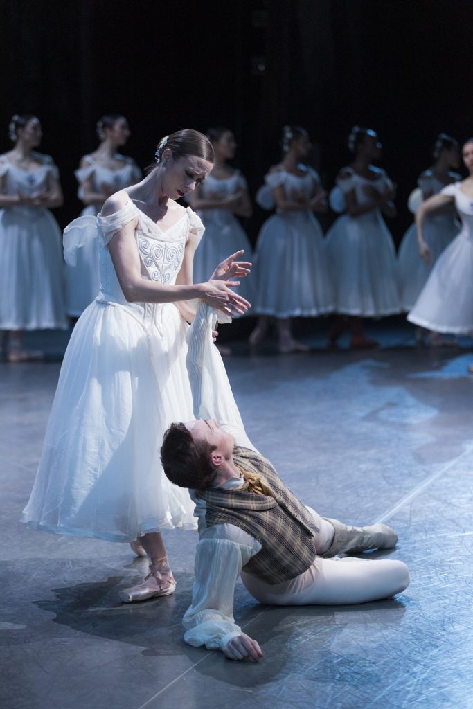 Pacific Nnorthwest Ballet principal dancers Lesley Rausch and James Kirby Rogers with company dancers in Peter Boal’s staging of "Giselle" in Peter Boal’s staging of Giselle - Photo © Angela Sterling