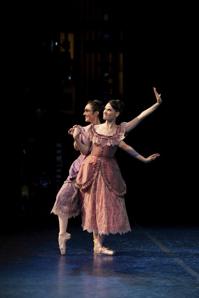 Ellen Rose Hummel and Elizabeth Powell as the Stepsisters in San Francisco Ballet’s production of Christopher Wheeldon’s "Cinderella" - Photo by Erik Tomasson