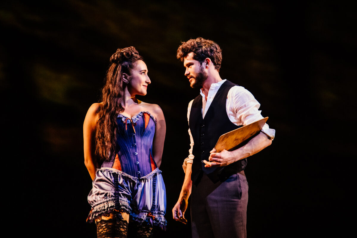 Krystina Alabado as Dot and Graham Phillips as Seurat in “Sunday in the Park with George.” Photo courtesy of the Pasadena Playhouse