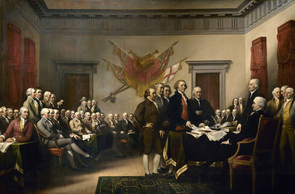 The signing of the Declaration of Independence. Painting by John Trumbull