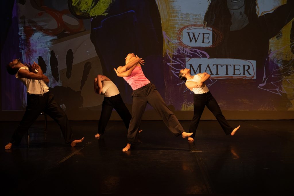 LA Dance Festival 2023 - Miyeko Harris, Alondra Perez, Jeremiah Peoples, and Norianna Galindo-Ramirez in Maura Townsend's "We Matter" - Photo by Denise Leitner