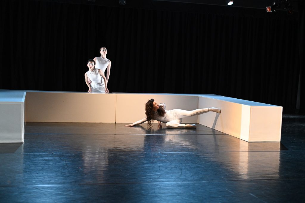 NEDT - L>R Tara Aghaian, Katrina Amerine, Jenn Logan in "Antagonist(s), choreography by Ashleigh Doede - Photo by Noel Dilworth