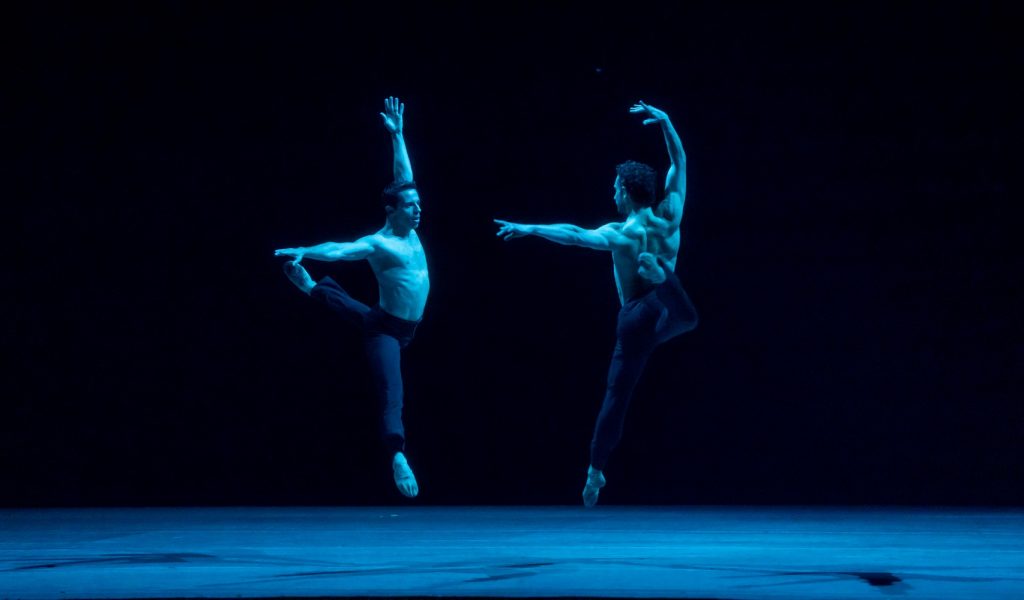LA Ballet - David Prottas and Lucas Segovia in Melissa Barak's Memoryhouse - Photo by Cheryl Mann
