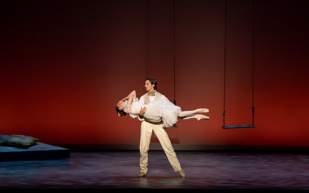 Los Angeles Ballet - Petra Conti and Zachary Catazaro in Act 2 of Val Caniparoli's Lady of the Camillias - Photo by Cheryl Mann