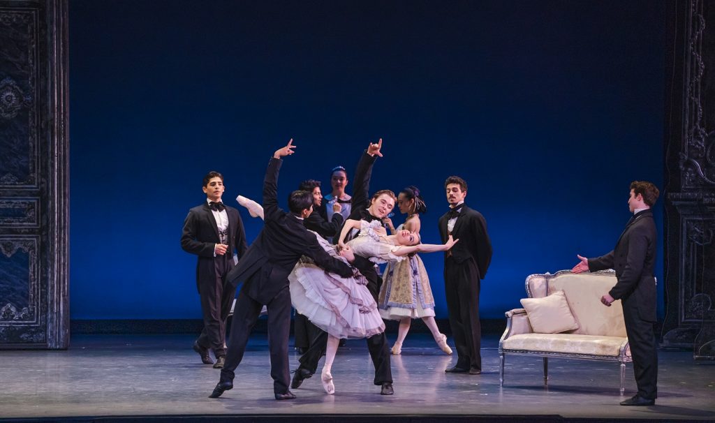 Los Angeles Ballet - Petra Conti with Ensemble, Act 1 of Val Caniparoli's Lady of the Camillias - Photo by Cheryl Mann