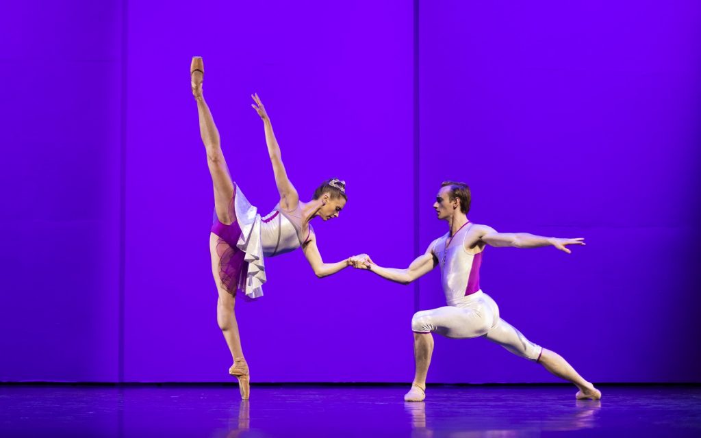 Pacific Northwest Ballet principal dancers Lesley Rausch and James Kirby Rogers in the world premiere of Kiyon Ross’s …throes of increasing wonder - Photo © Angela Sterling