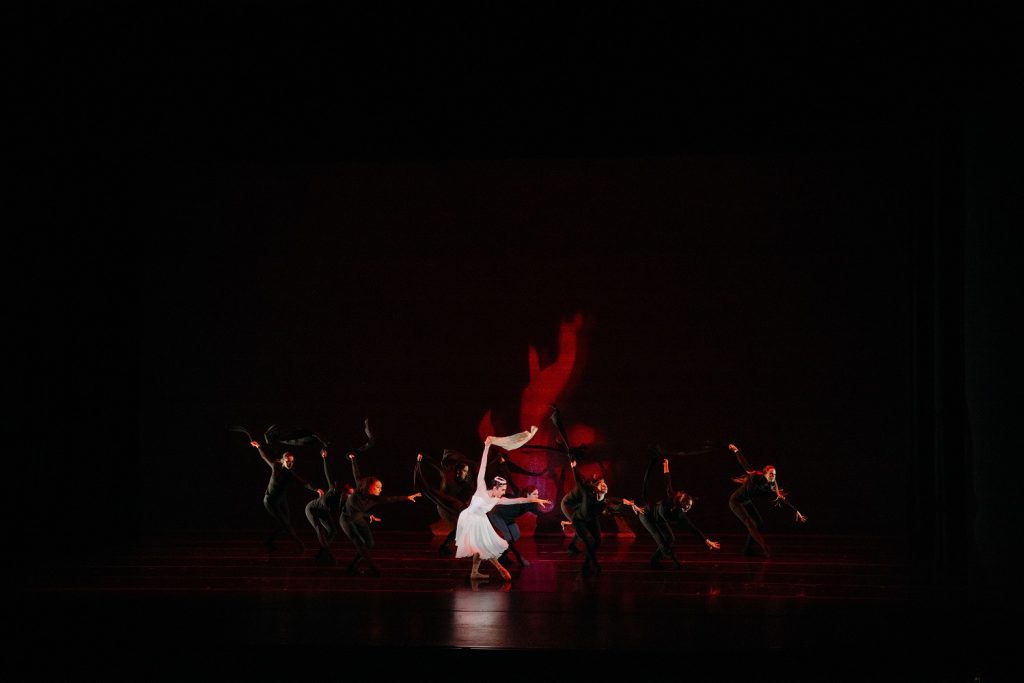 Tara Ghassemieh (center) and dancers in "The White Feather" - Photo by Bahareh Ritter