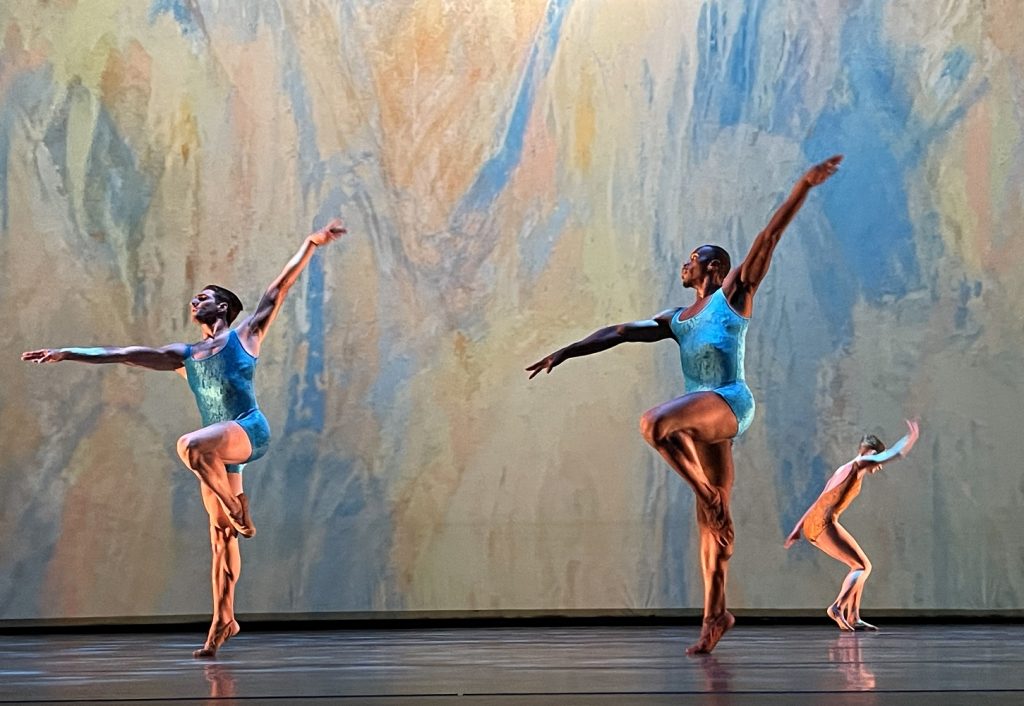 Raiford Rogers Modern Ballet - Dancers Lester Gonzales, Bobby Briscoe, Anna Jacobs in Seeds of Rain by Raiford Rogers - Photo by Company