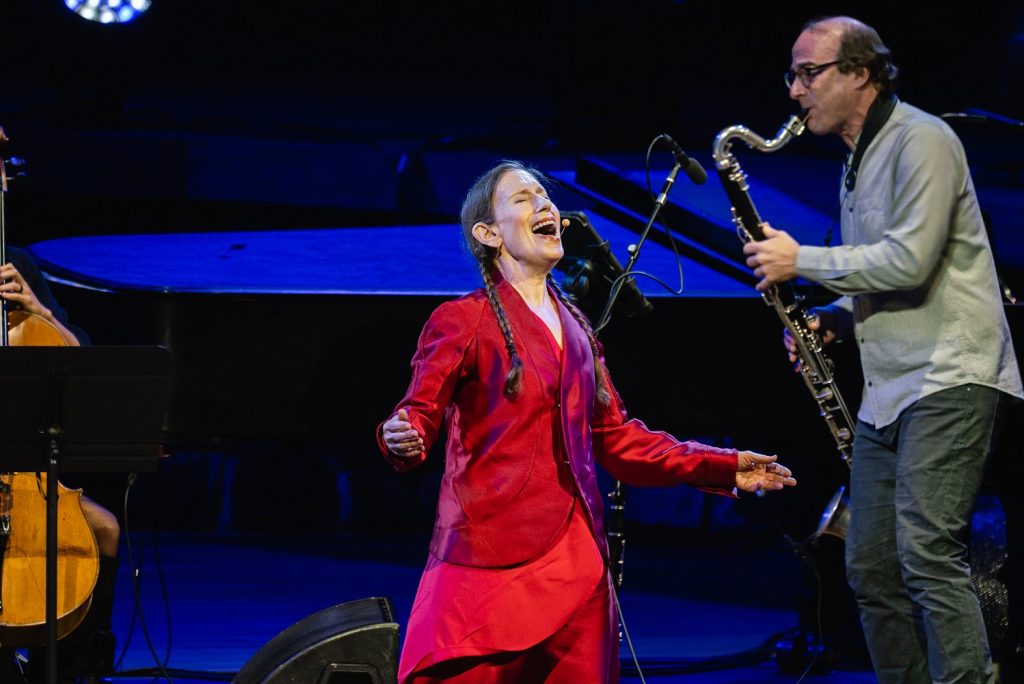 Meredith Monk with Ken Thomson performing at The Ford - Photo by Farah Sosa for the LA Phil